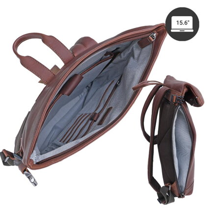 Saccoo Roller kožený batoh na notebook 15,6"